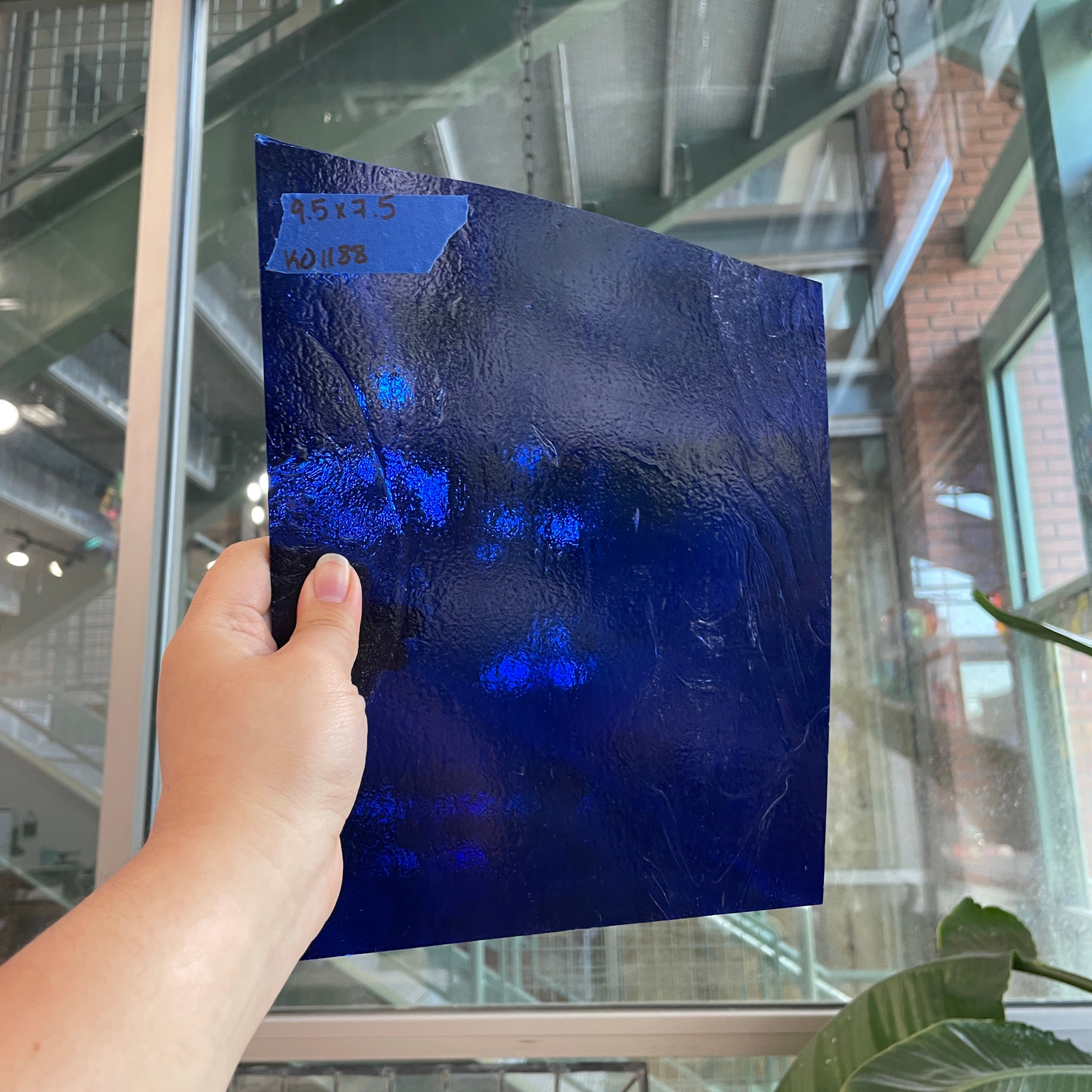 Royal Blue Transparent Kokomo Sheet Glass Colorado Glassworks KO1188 (9.5x7.5in)