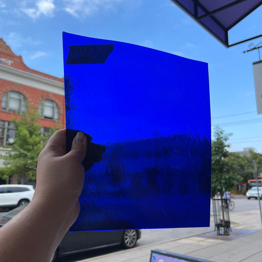 Royal Blue Transparent Kokomo Sheet Glass Colorado Glassworks