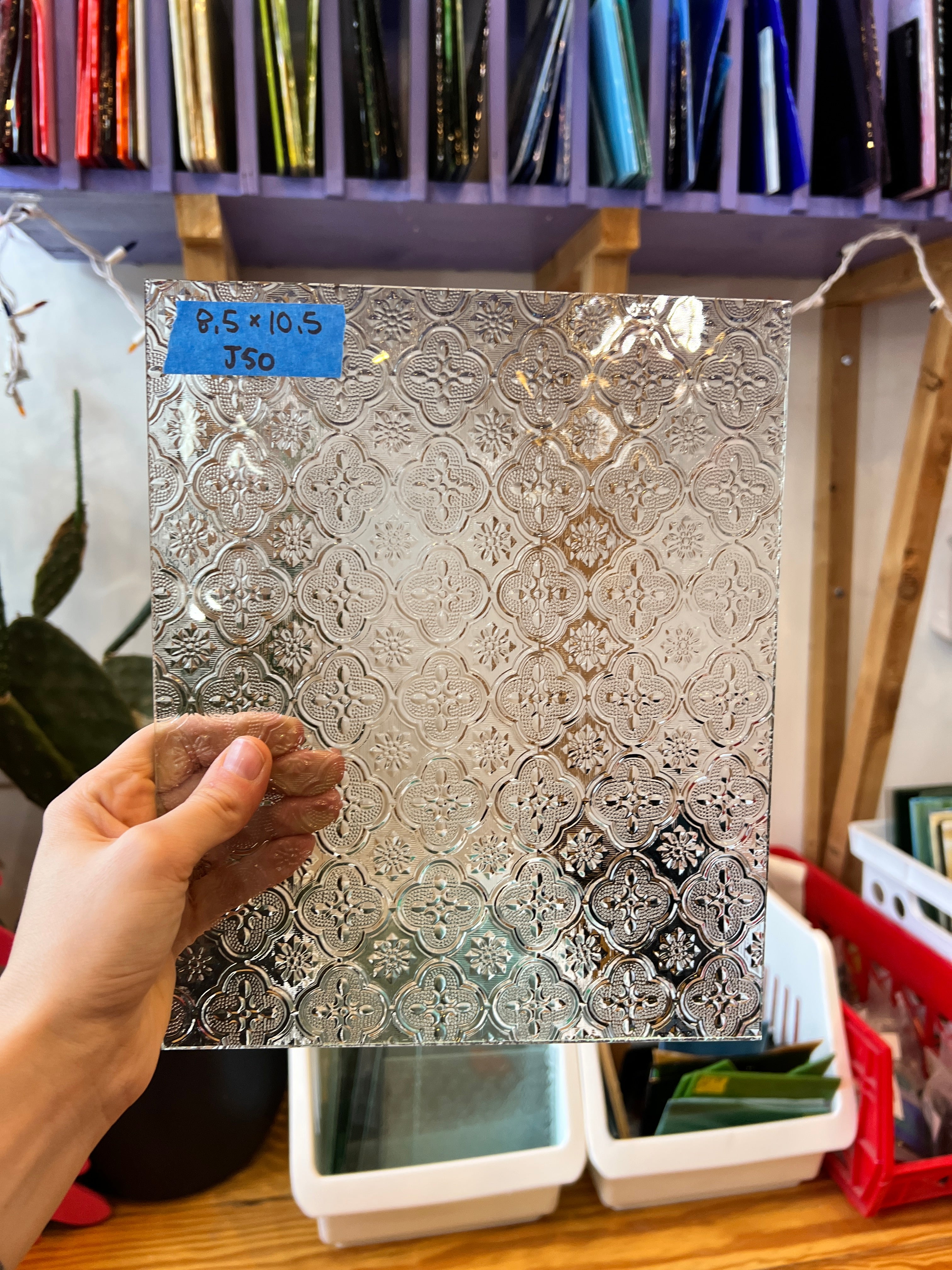 Clear Morisco (lace) Sheet Glass Colorado Glassworks   