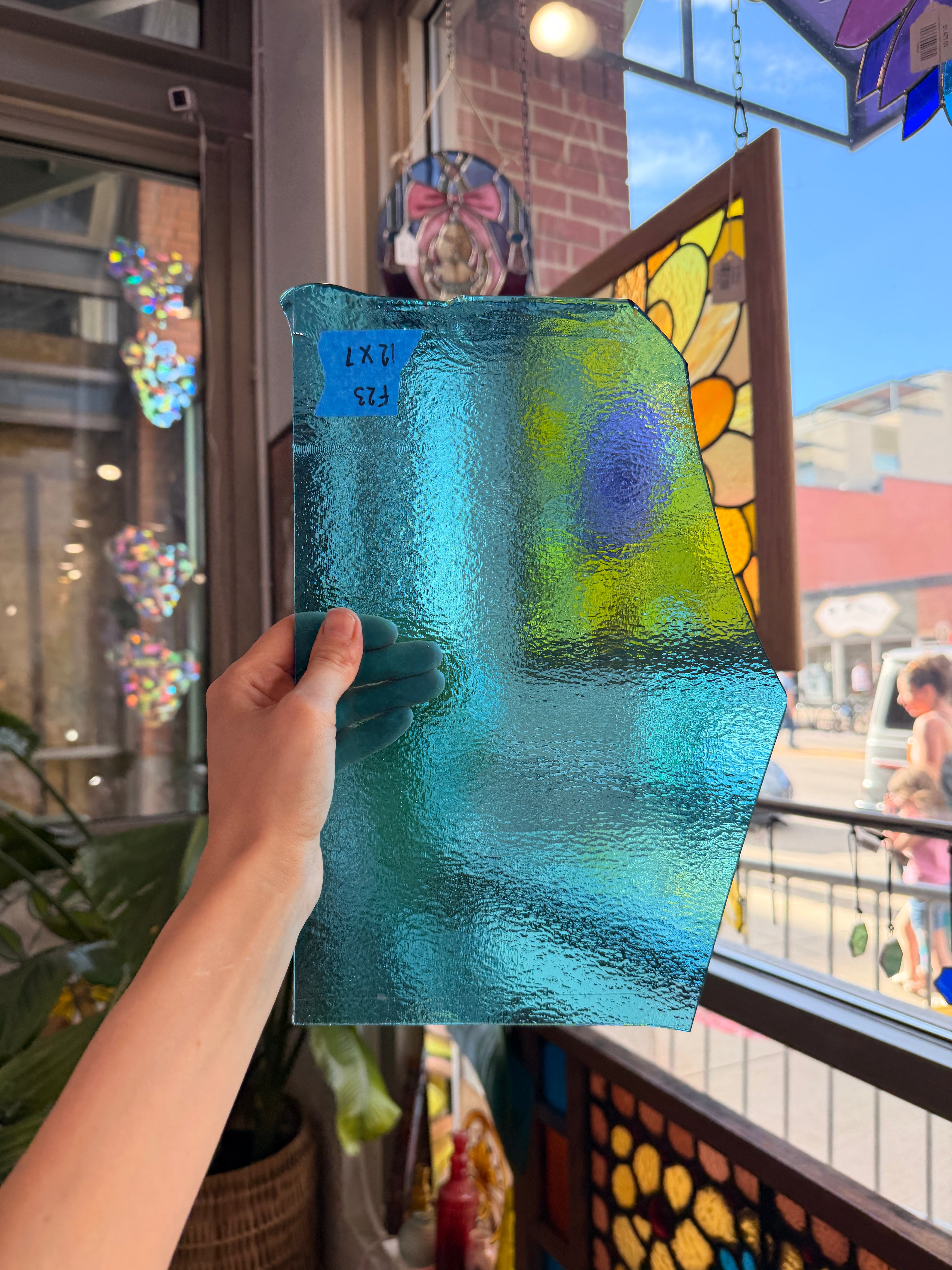 Transparent Light Turquoise Double Roll Bullseye Fusible 90 COE Sheet Glass Colorado Glassworks