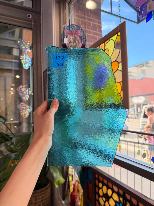 Transparent Light Turquoise Double Roll Bullseye Fusible 90 COE Sheet Glass Colorado Glassworks