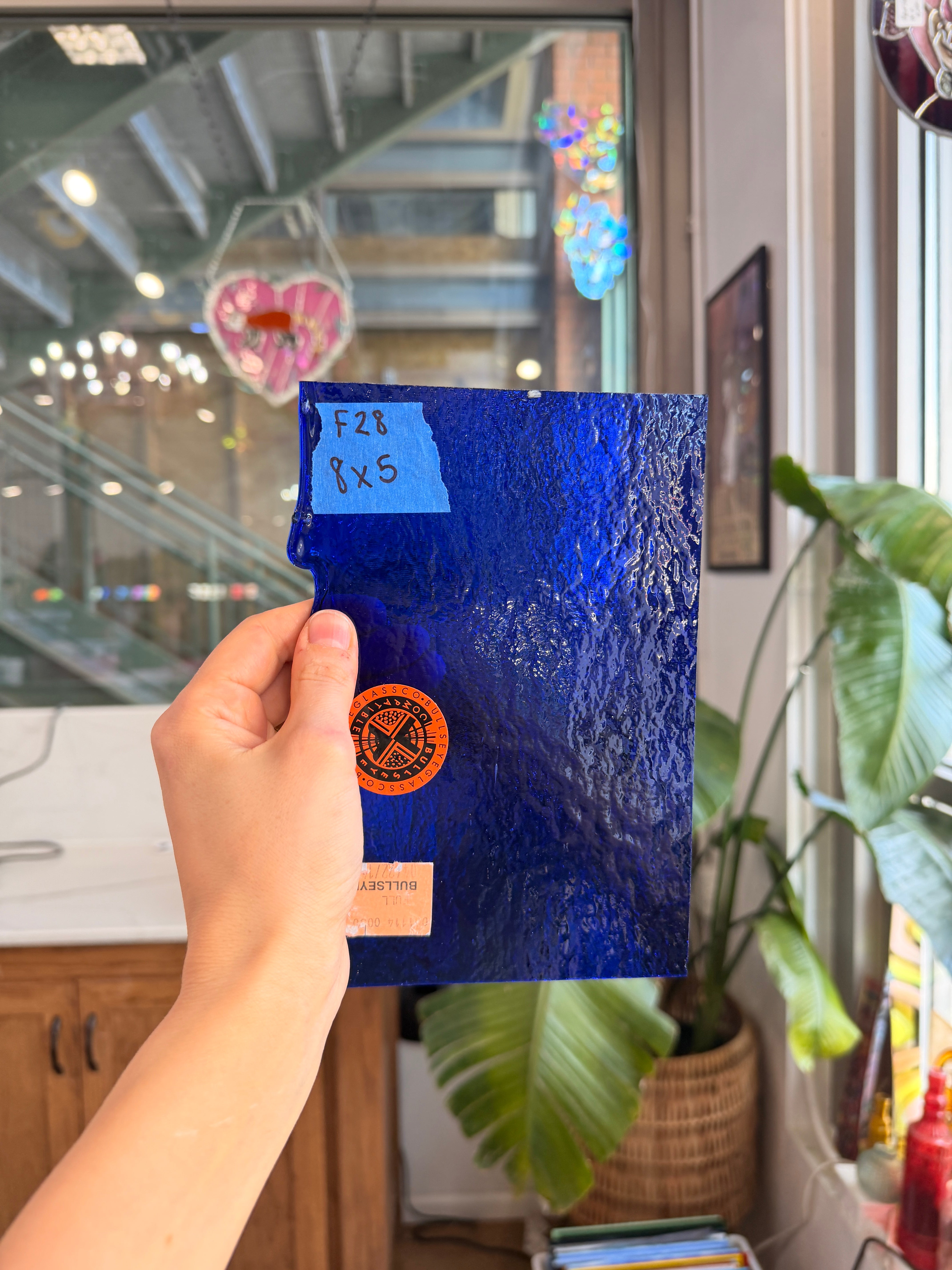 Dark Blue Transparent Bullseye Double Roll Fusible 90 COE Sheet Glass Colorado Glassworks 8x5in (BE-33987117)