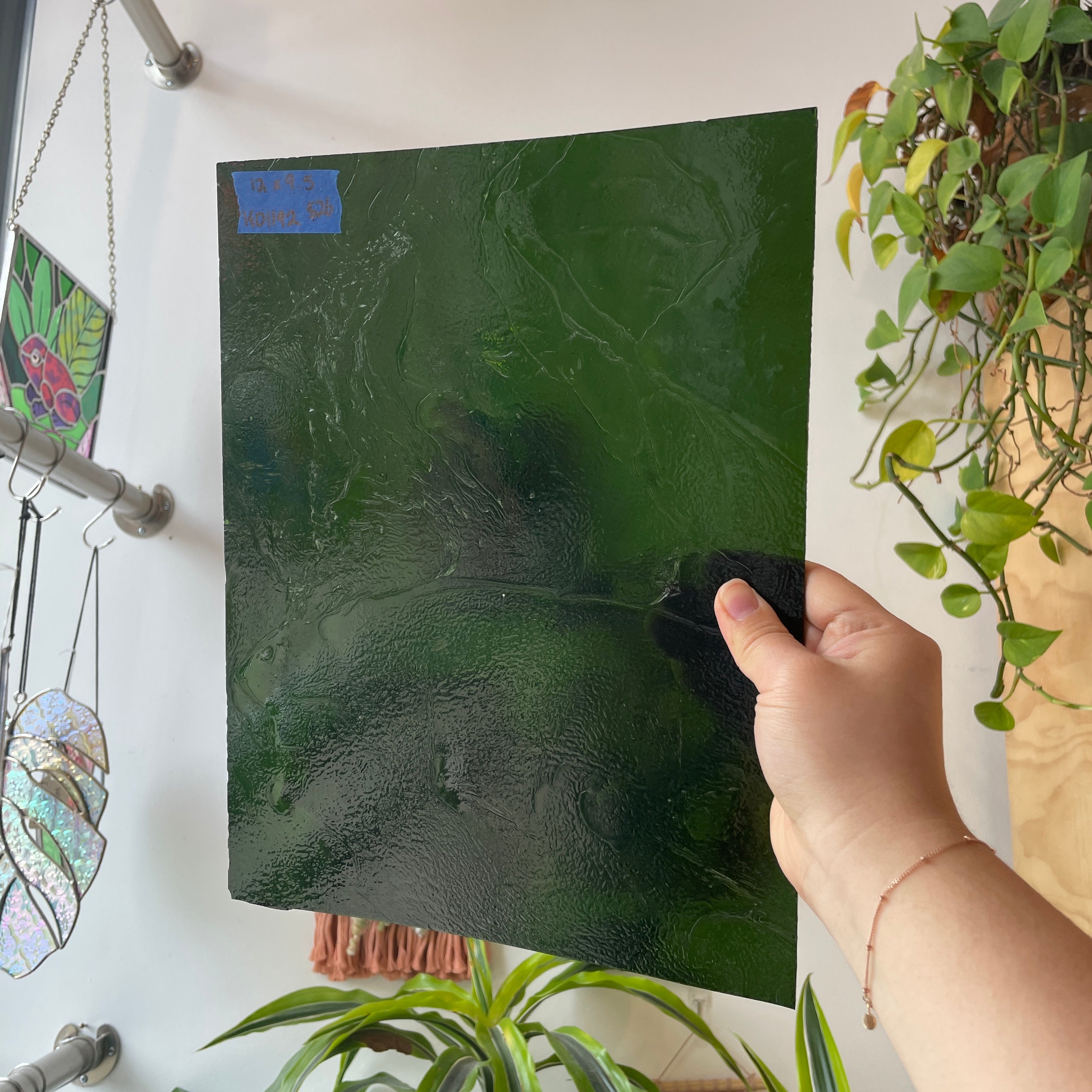 Fern Green Transparent Kokomo Sheet Glass Colorado Glassworks