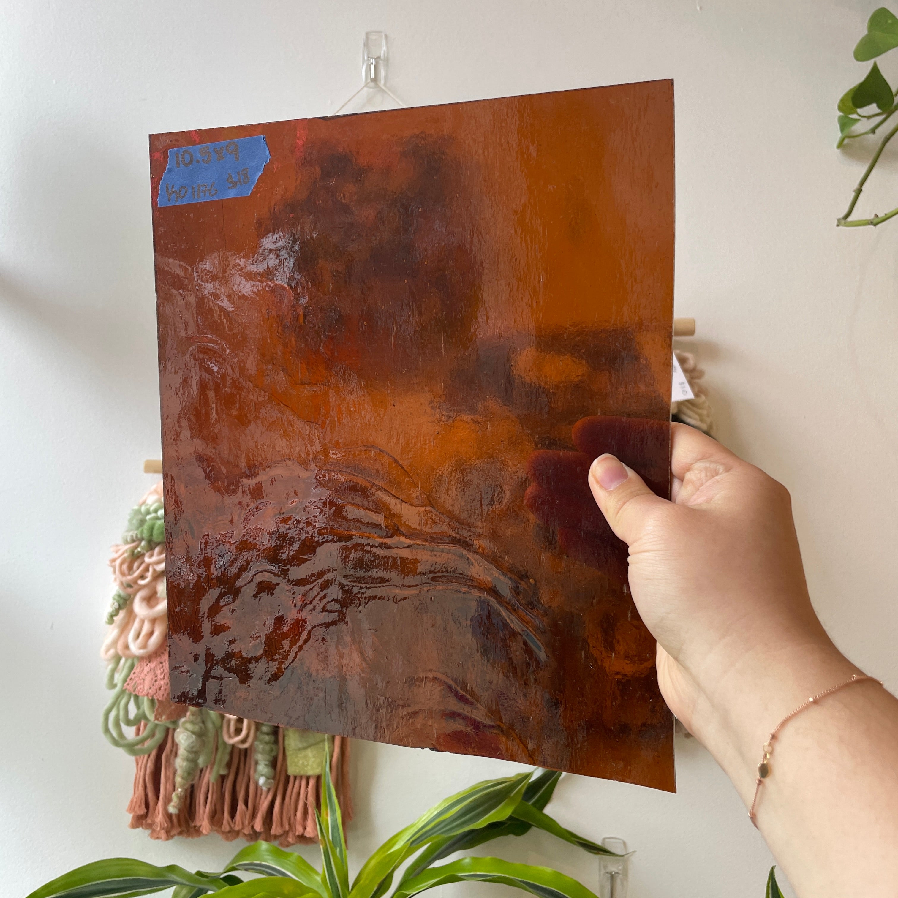 Deep Amber Transparent Kokomo Sheet Glass Colorado Glassworks