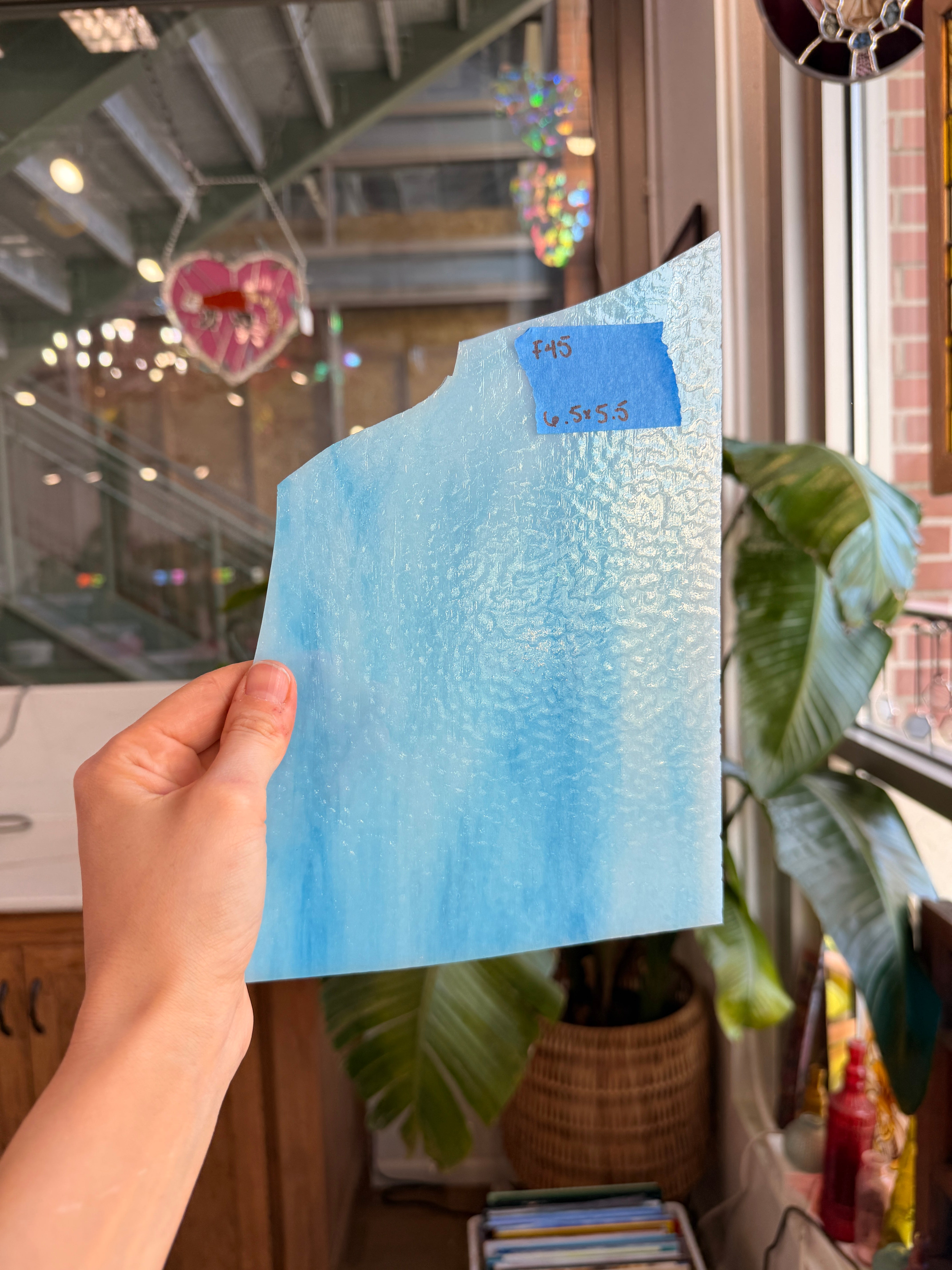 Light Blue Textured Transparent Sheet Glass Colorado Glassworks