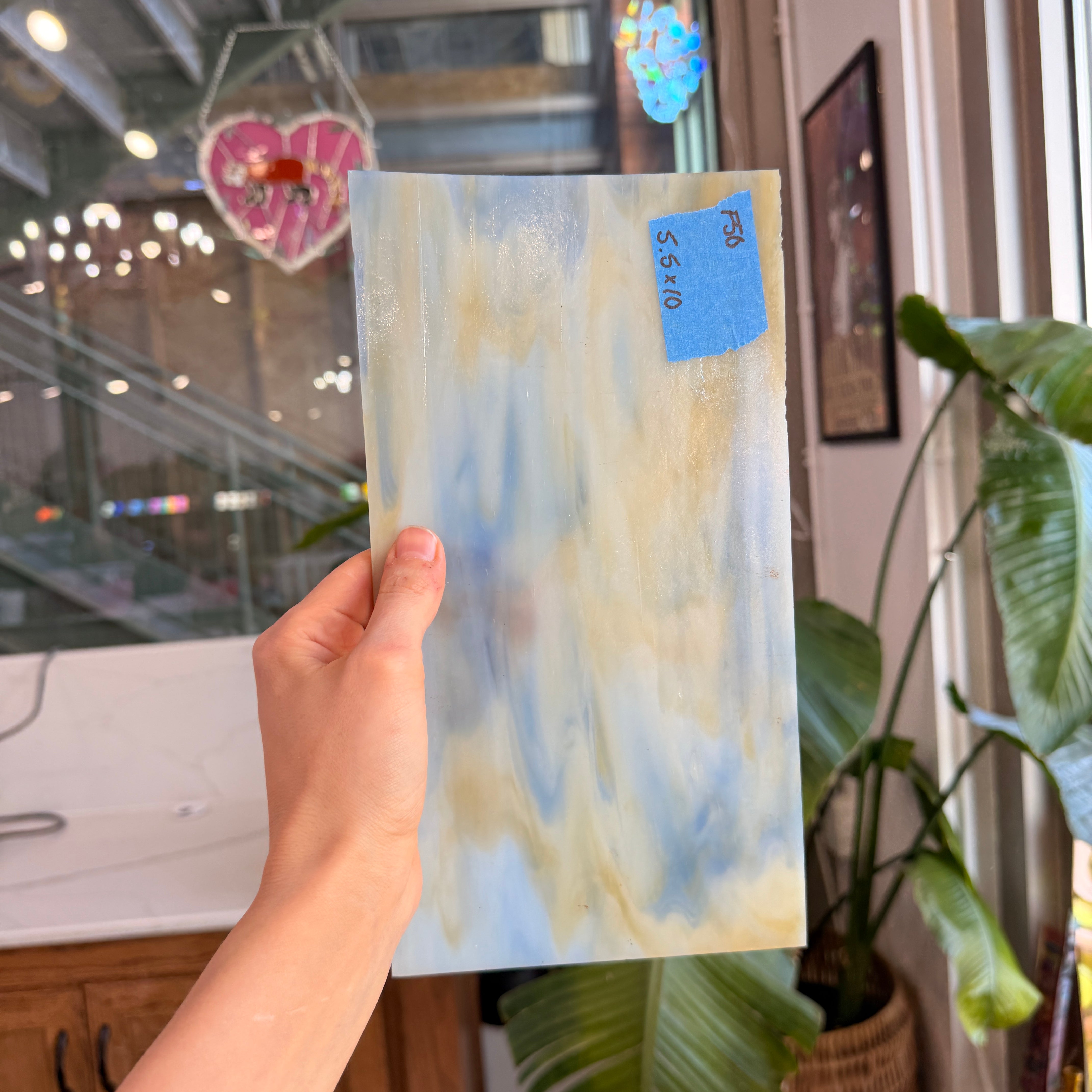 Blue Gray Wispy Kokomo Sheet Glass Colorado Glassworks