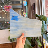 Blue Light Amber White Wispy Kokomo Sheet Glass Colorado Glassworks