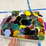Pre-Cut Stained Glass Honeycomb/Hexagon Pieces Perfect for Stained Glass, Fusing, Mosaics and more!! Tools Colorado Glassworks