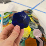 Pre-Cut Stained Glass Honeycomb/Hexagon Pieces Perfect for Stained Glass, Fusing, Mosaics and more!! Tools Colorado Glassworks