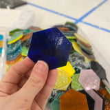 Pre-Cut Stained Glass Honeycomb/Hexagon Pieces Perfect for Stained Glass, Fusing, Mosaics and more!! Tools Colorado Glassworks