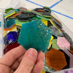 Pre-Cut Stained Glass Honeycomb/Hexagon Pieces Perfect for Stained Glass, Fusing, Mosaics and more!! Tools Colorado Glassworks