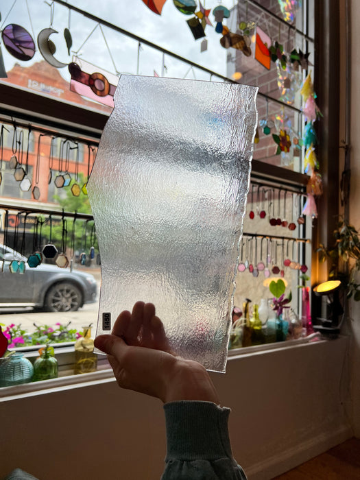 Clear Iridescent Bullseye Fusible 90 COE Sheet Glass Colorado Glassworks   