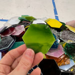 Pre-Cut Stained Glass Honeycomb/Hexagon Pieces Perfect for Stained Glass, Fusing, Mosaics and more!! Tools Colorado Glassworks