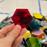 Pre-Cut Stained Glass Honeycomb/Hexagon Pieces Perfect for Stained Glass, Fusing, Mosaics and more!! Tools Colorado Glassworks
