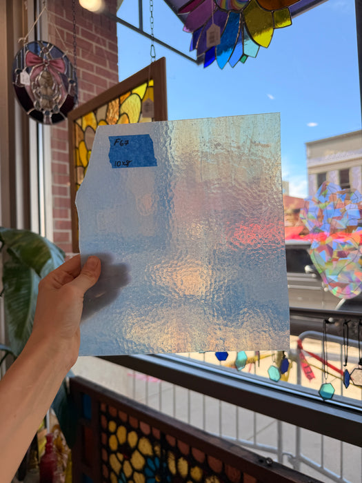 Light Blue Textured Transparent Sheet Glass Colorado Glassworks