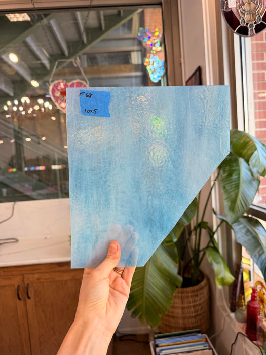 Light Blue Textured Transparent Sheet Glass Colorado Glassworks 10x5in (UNK-64535853)