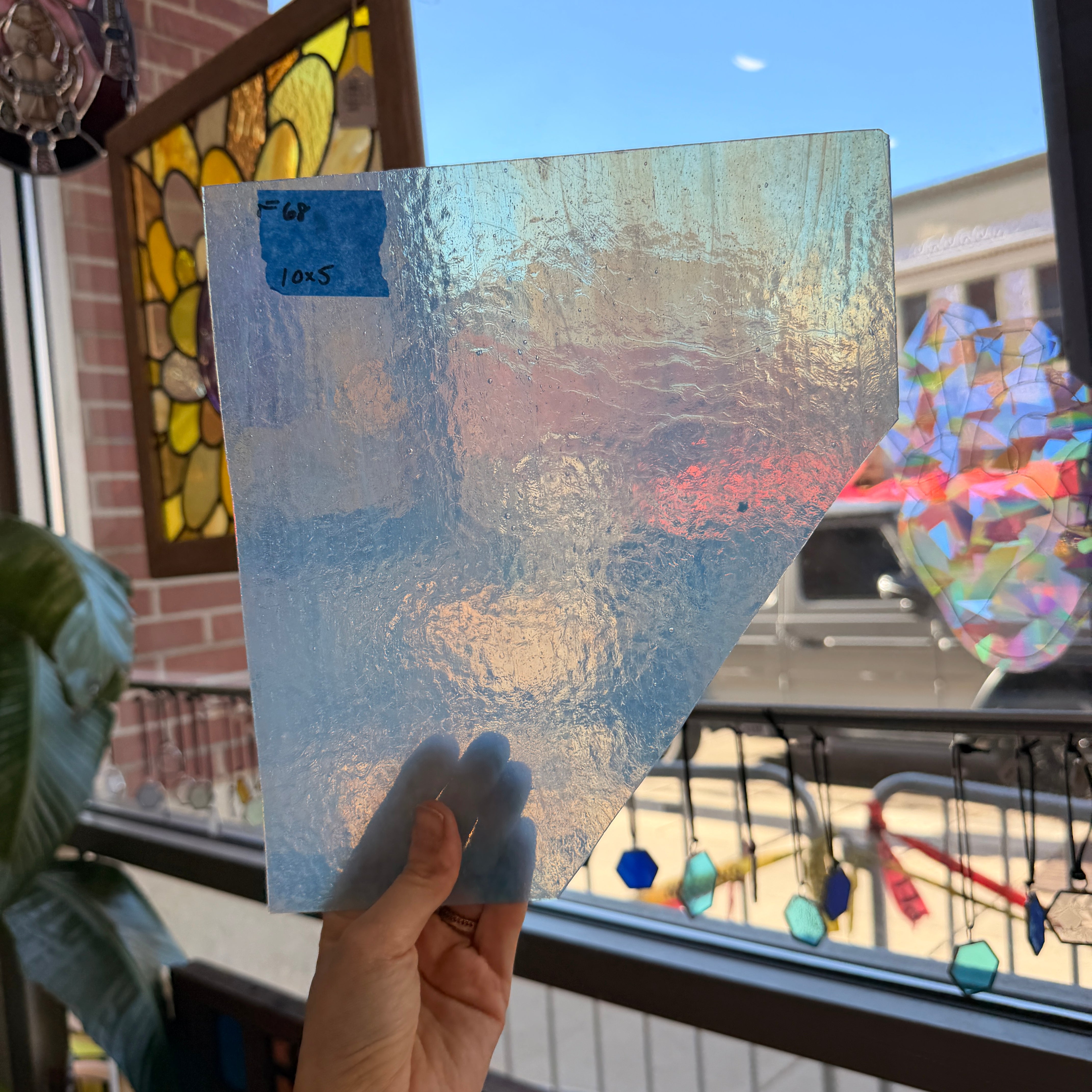Light Blue Textured Transparent Sheet Glass Colorado Glassworks