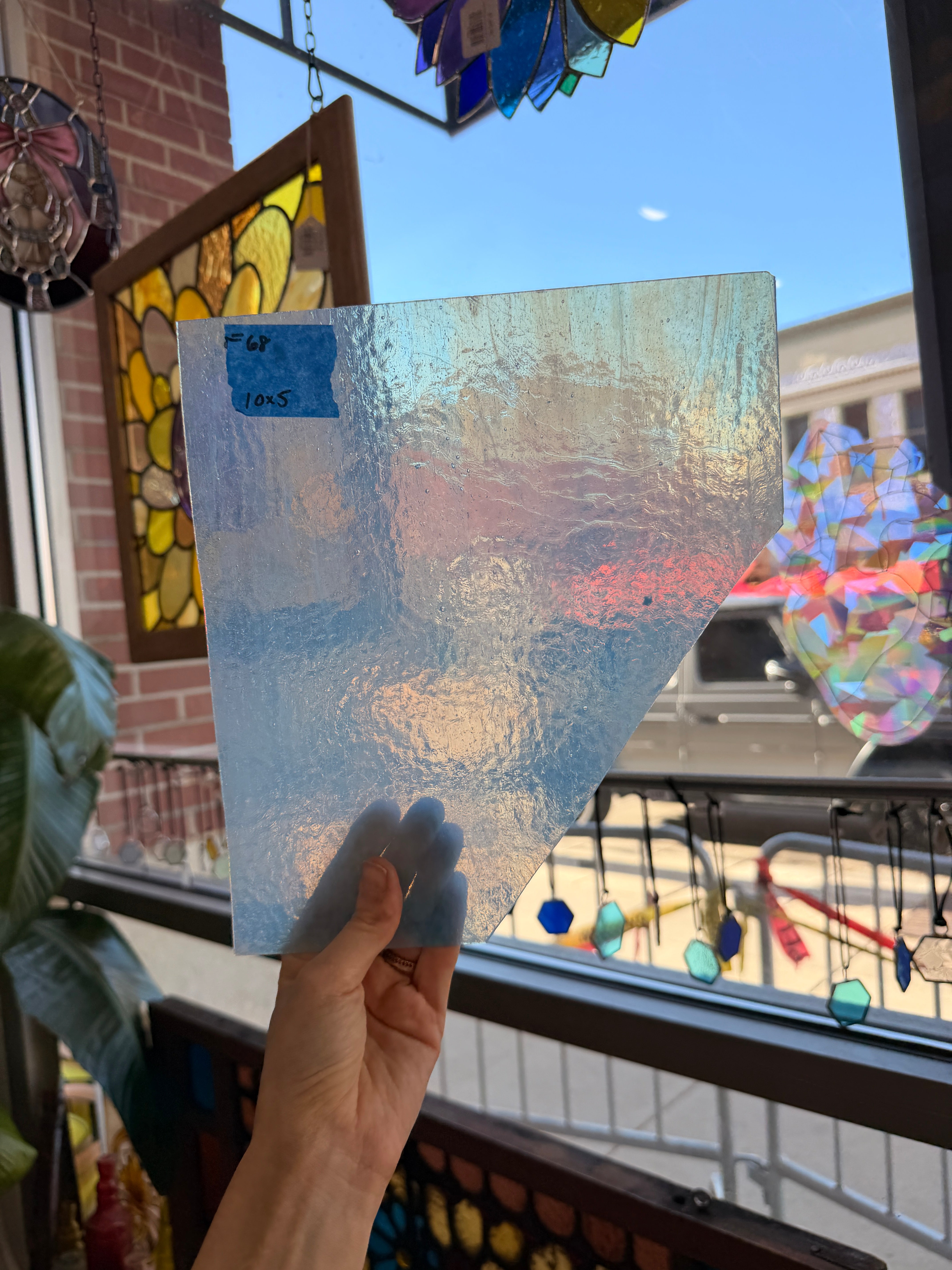 Light Blue Textured Transparent Sheet Glass Colorado Glassworks