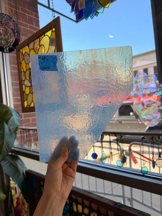 Light Blue Textured Transparent Sheet Glass Colorado Glassworks