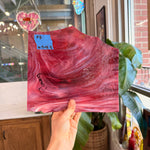Cranberry White Wispy Bullseye Fusible 90 COE (2311) Sheet Glass Colorado Glassworks 8.5x6.5 (BE-69516589)