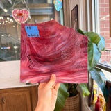 Cranberry White Wispy Bullseye Fusible 90 COE (2311) Sheet Glass Colorado Glassworks 8.5x6.5 (BE-69516589)