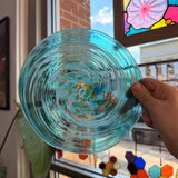 Sea Stone Swirl Mouth Blown Rondel