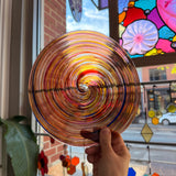 Strawberry and Straw Mouth Blown Rondel