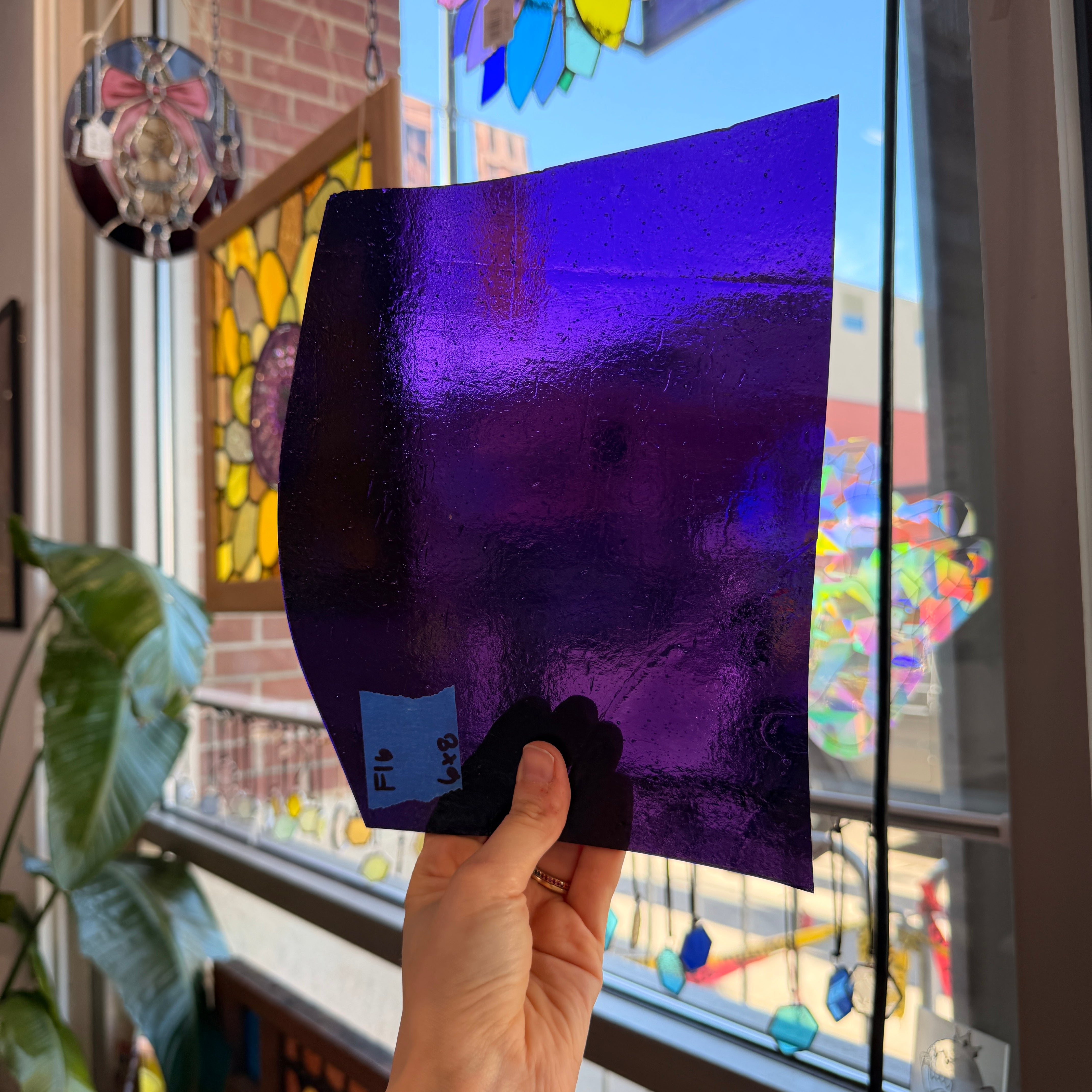 Dark Purple Transparent Kokomo Sheet Glass Colorado Glassworks
