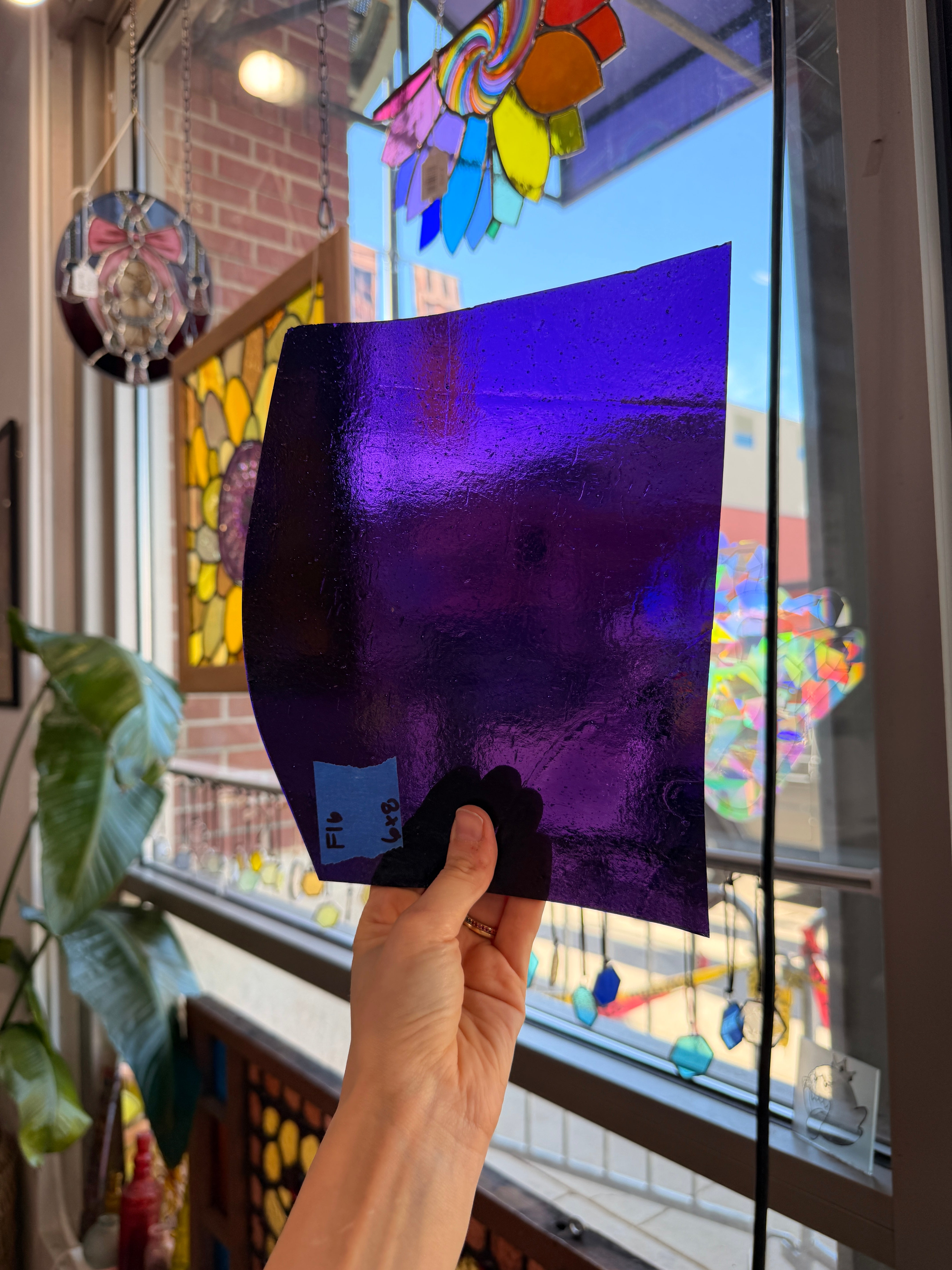 Dark Purple Transparent Kokomo Sheet Glass Colorado Glassworks