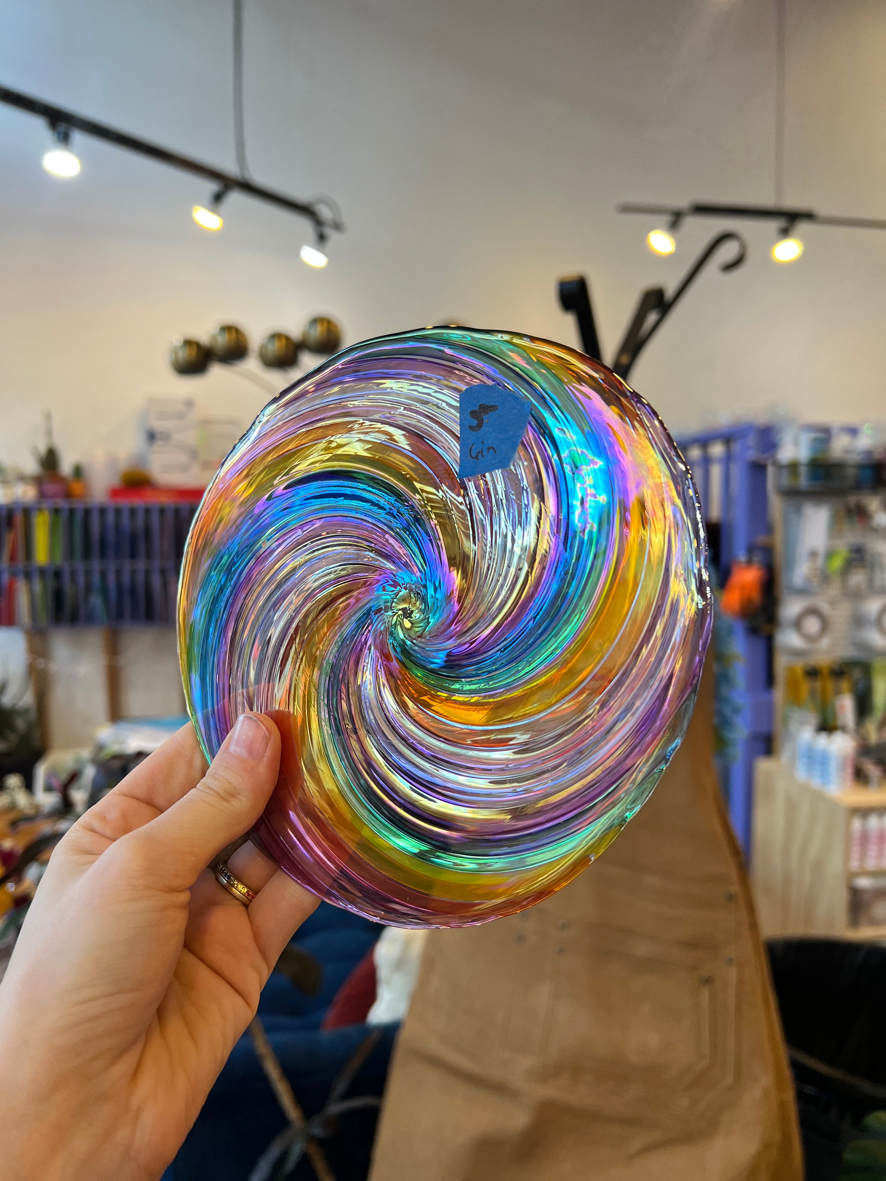 Rainbow Rondels COGW by Monarch Glass Sheet Glass Colorado Glass Works #5 (6")  