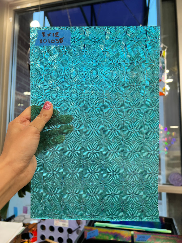 Teal Celtic Textured Kokomo Sheet Glass Colorado Glassworks   