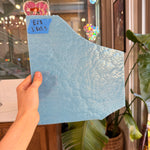 Dappled Light Blue Vintage Bullseye Sheet Glass Colorado Glassworks
