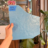 Dappled Light Blue Vintage Bullseye Sheet Glass Colorado Glassworks