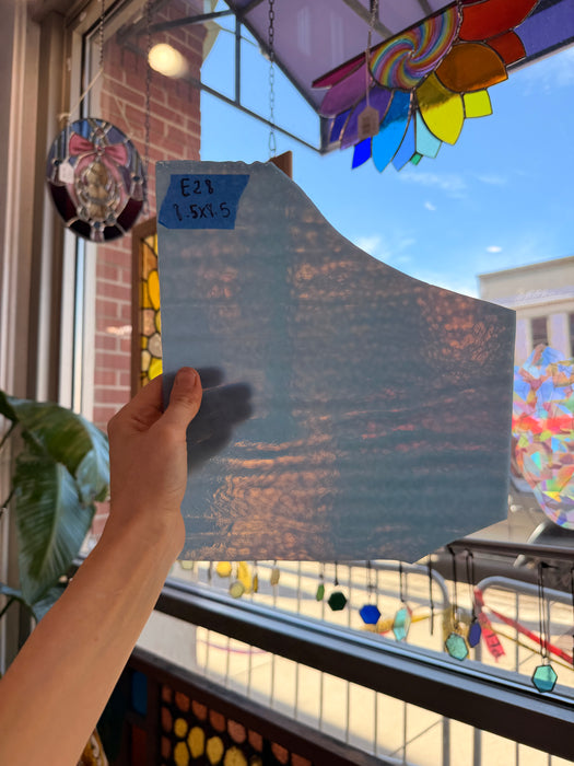 Dappled Light Blue Vintage Bullseye Sheet Glass Colorado Glassworks