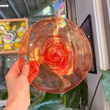 Swimming in Strawberries (slight warp) Mouth Blown Rondel