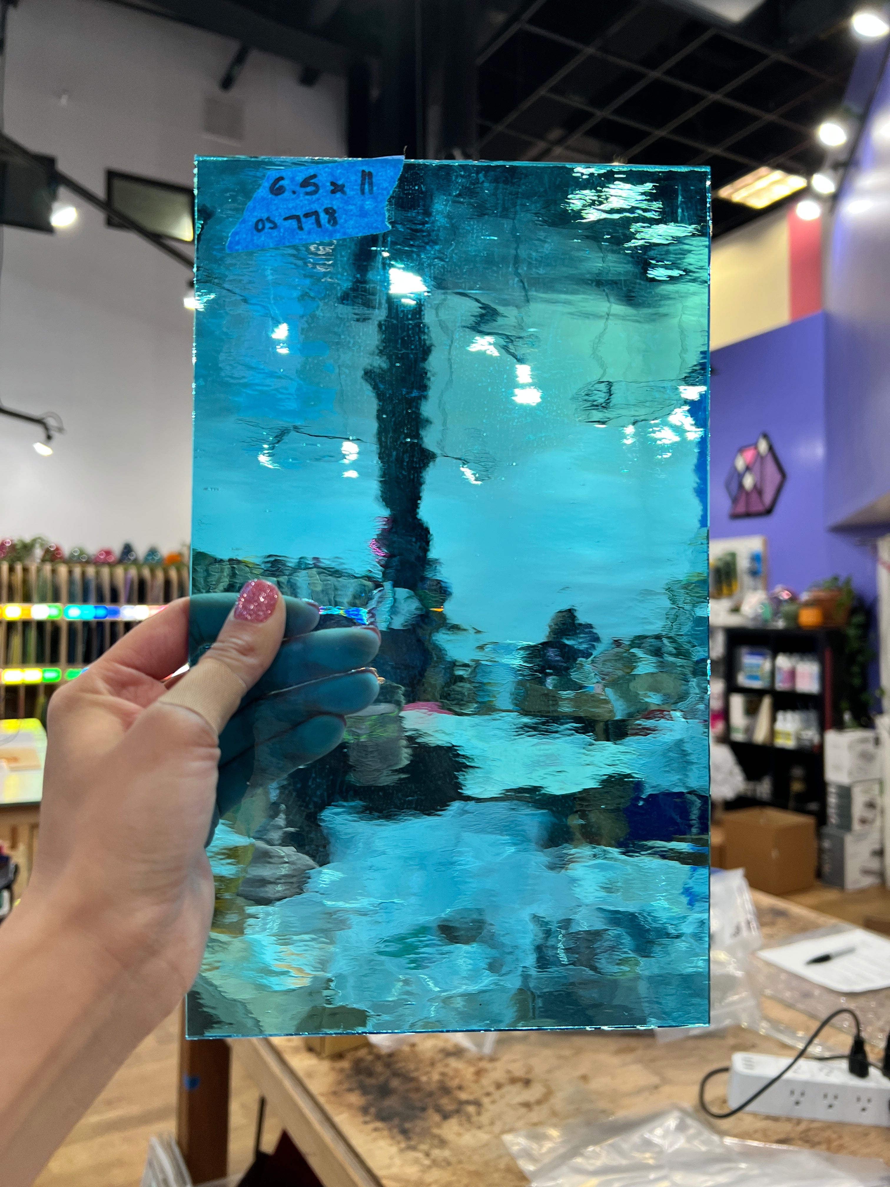 Sky Blue Waterglass Oceanside Fusible 96 COE (OGT 533.1WF) Sheet Glass Colorado Glassworks