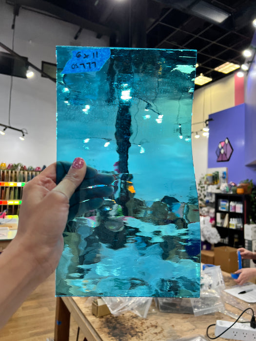Sky Blue Waterglass Oceanside Fusible 96 COE (533-1W-F) Sheet Glass Colorado Glassworks OS-SKYBLUE-W-2 (11x6in)