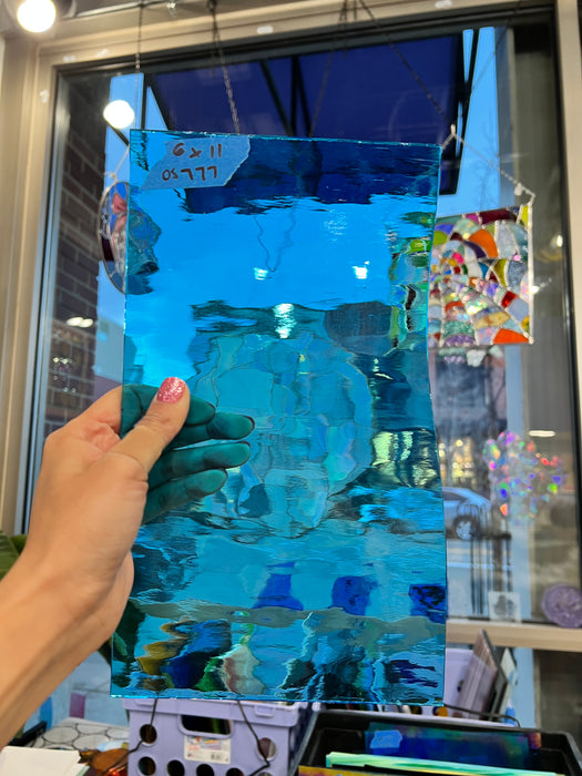 Sky Blue Waterglass Oceanside Fusible 96 COE (533-1W-F) Sheet Glass Colorado Glassworks