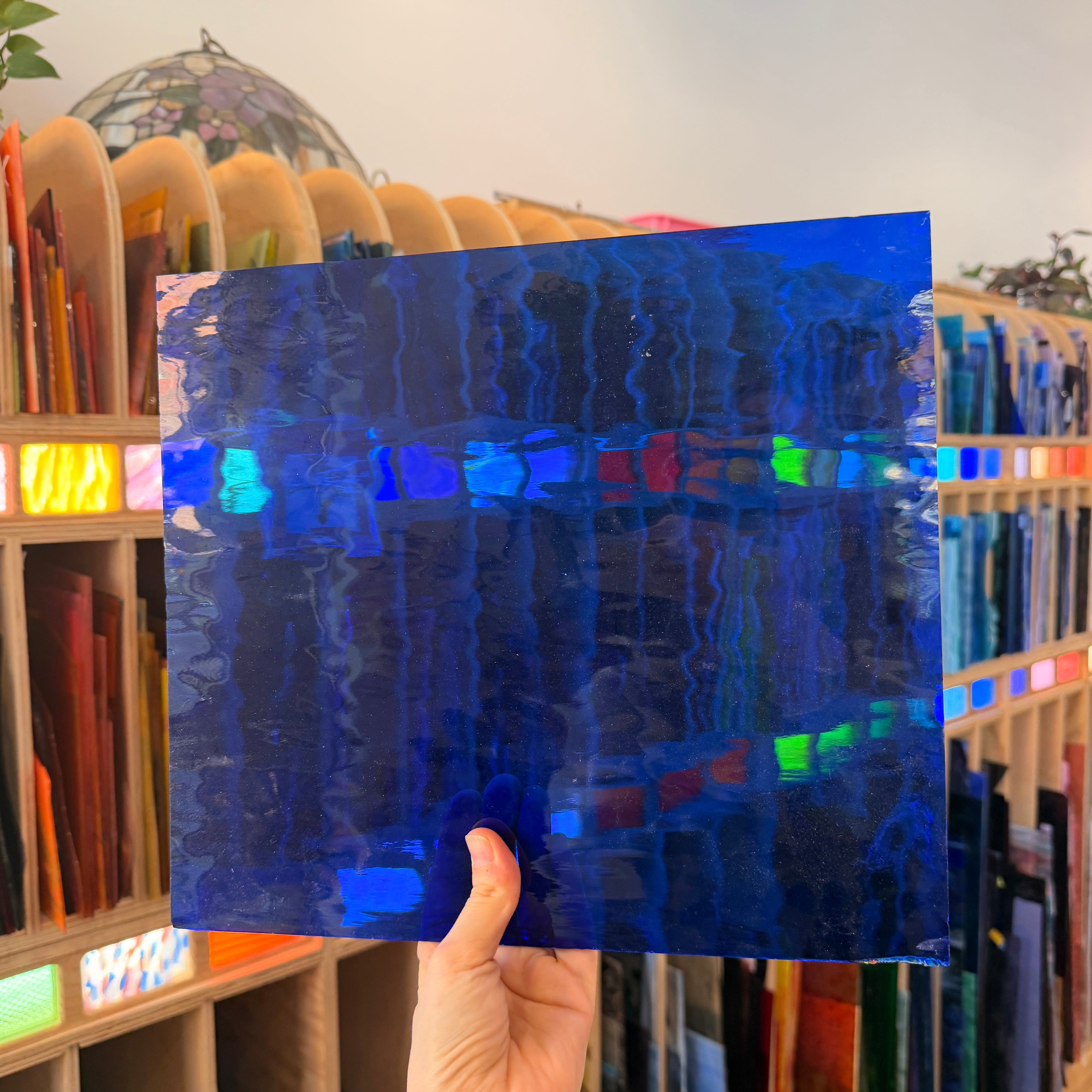 Dark Blue Waterglass Oceanside Fusible 96 COE (136WF) Sheet Glass Colorado Glassworks