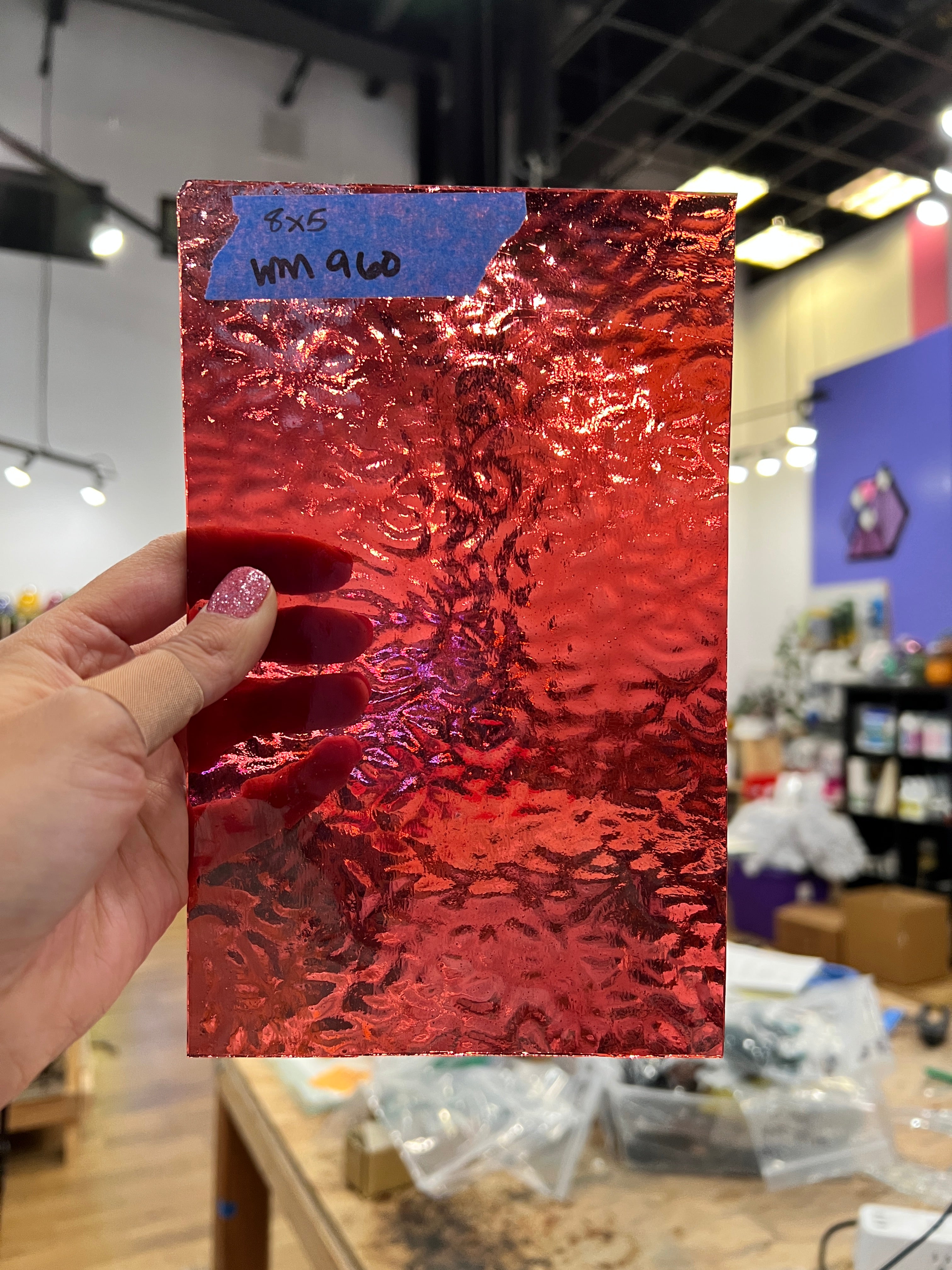 Transparent Cranberry English Muffle Wissmach – Colorado Glass Works