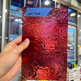 Transparent Cranberry English Muffle Wissmach Sheet Glass Wissmach   
