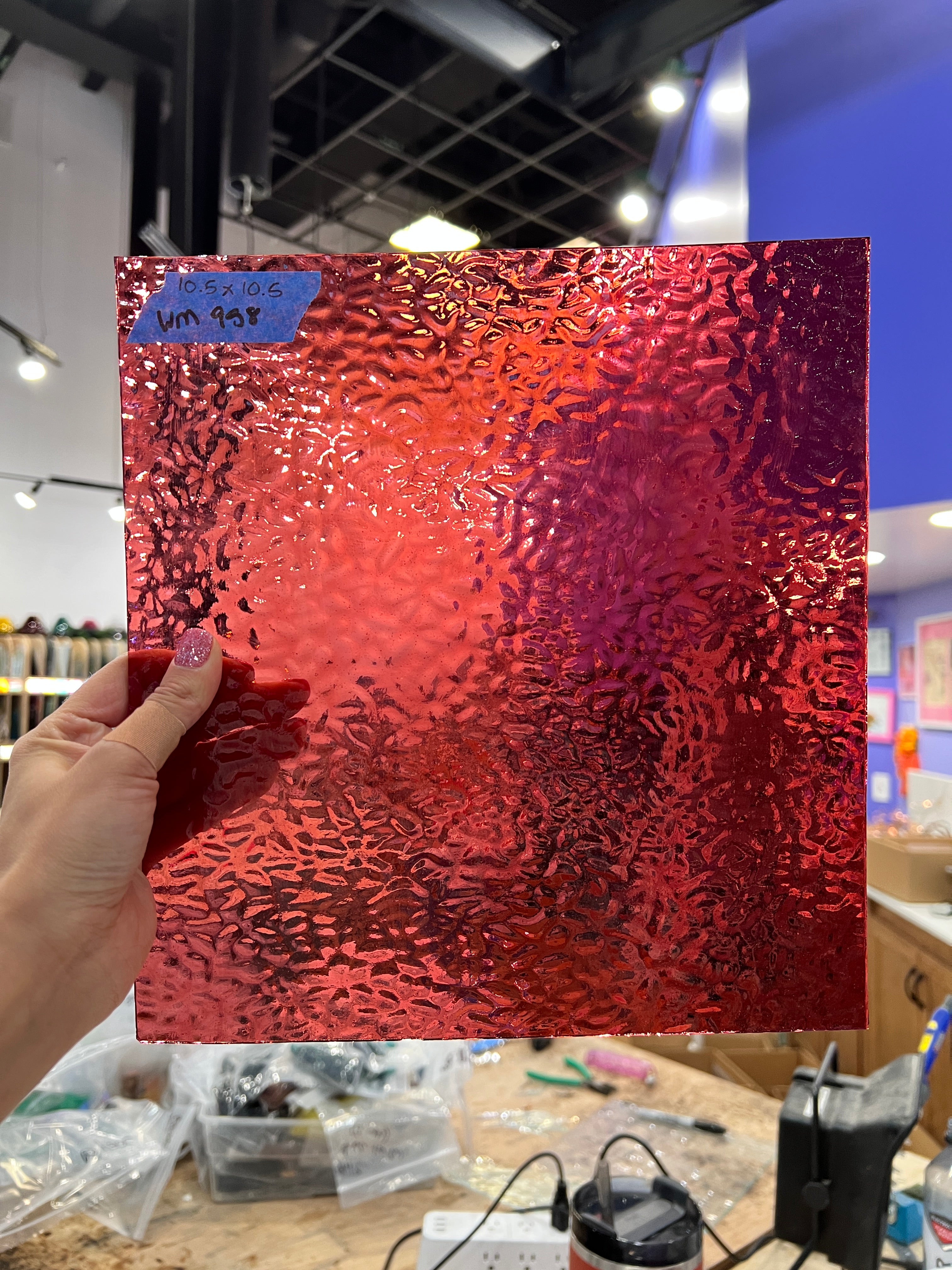 Transparent Cranberry English Muffle Wissmach – Colorado Glass Works