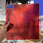 Transparent Cranberry English Muffle Wissmach Sheet Glass Wissmach WM958 (10.5x10.5in)  