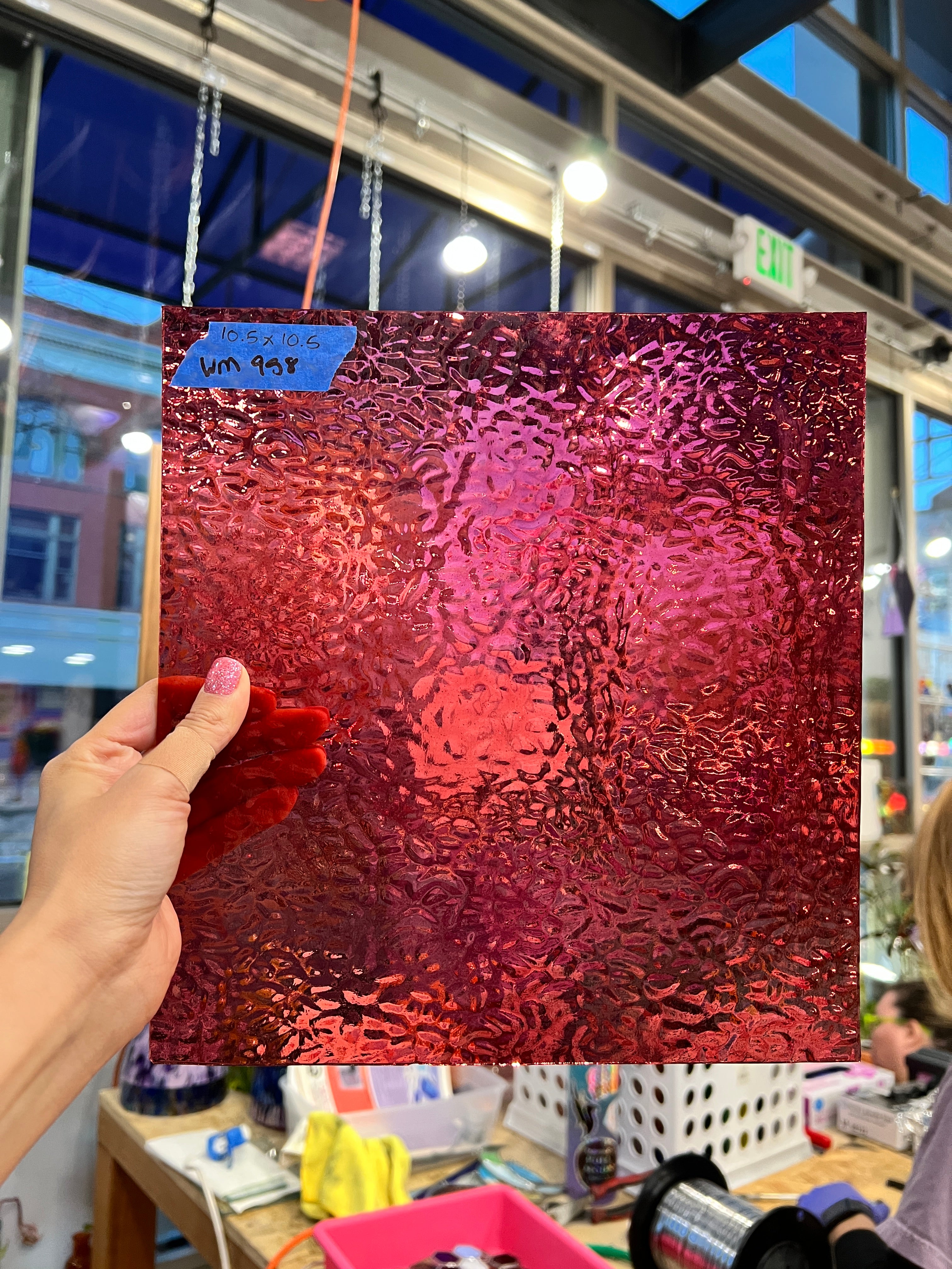 Transparent Cranberry English Muffle Wissmach – Colorado Glass Works