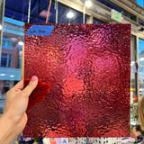 Transparent Cranberry English Muffle Wissmach Sheet Glass Wissmach   