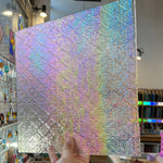 NEW! Clear Iridescent Lace Clear Transparent Sheet Glass Colorado Glassworks CH-CLEAR-LACE-I (12x12in)