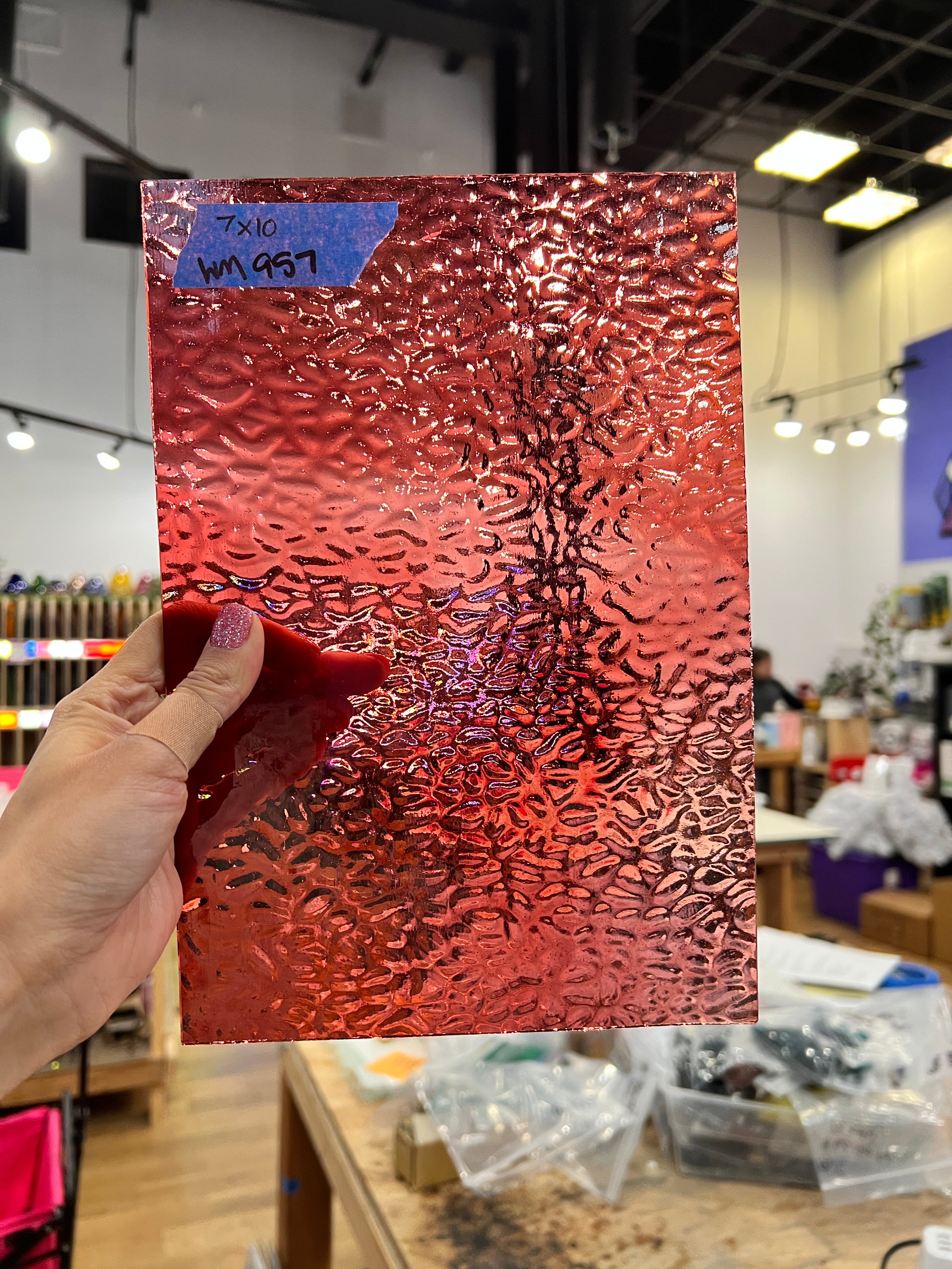 Transparent Cranberry English Muffle Wissmach – Colorado Glass Works