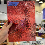 Transparent Cranberry English Muffle Wissmach Sheet Glass Wissmach WM957 (7x10in)  