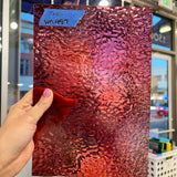 Transparent Cranberry English Muffle Wissmach Sheet Glass Wissmach   