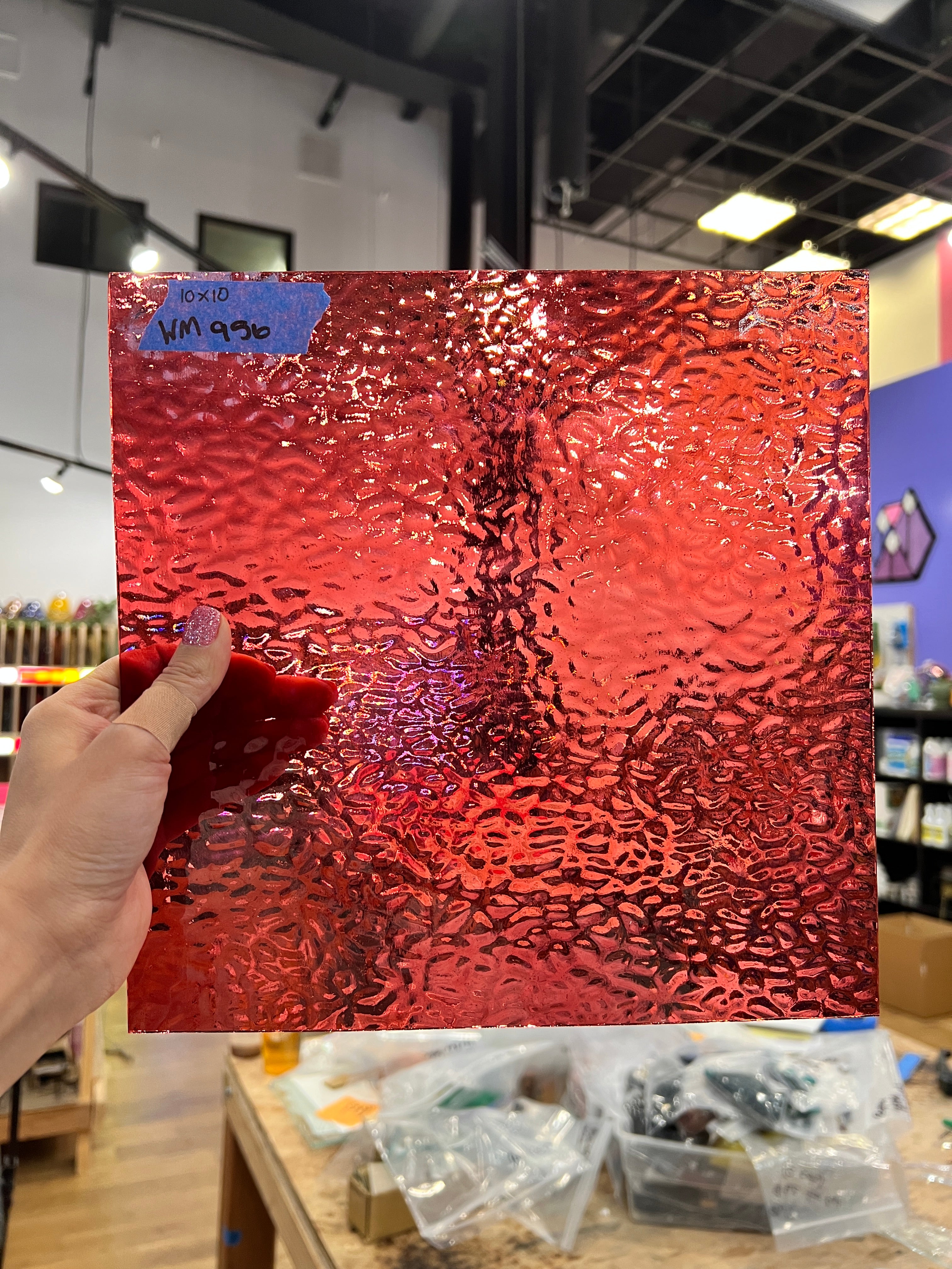 Transparent Cranberry English Muffle Wissmach – Colorado Glass Works